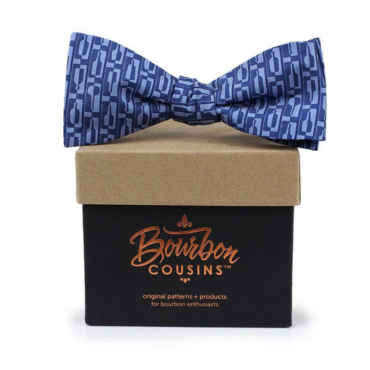 Bourbon Row Bow Tie - Navy + Chambray Blue