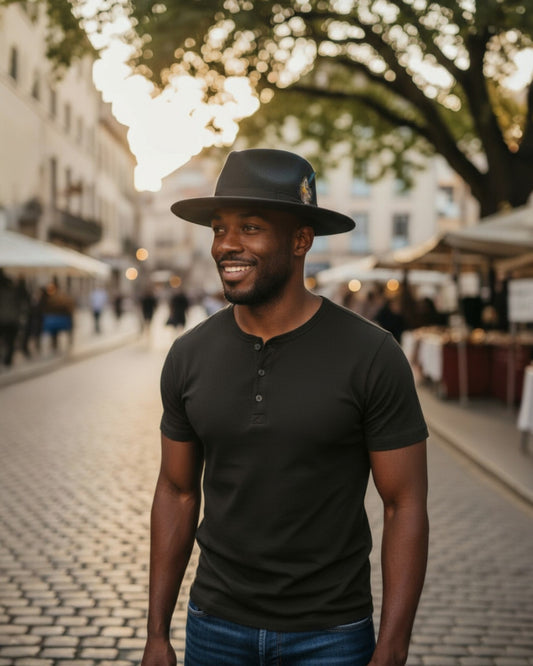 Humphry Fedora in Cashmere Felt - Black