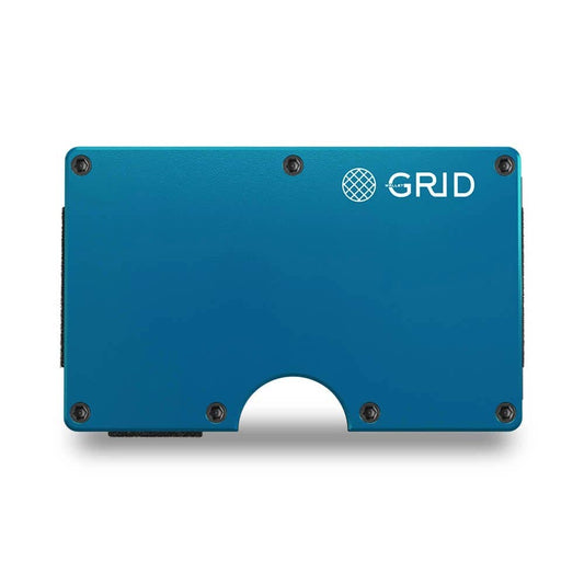 Grid Wallet Blue Aluminum
