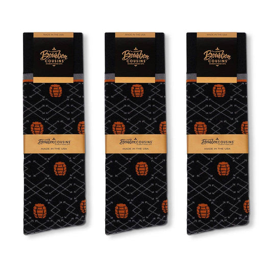 Barrel Pick Socks - Black + Gray + Copper