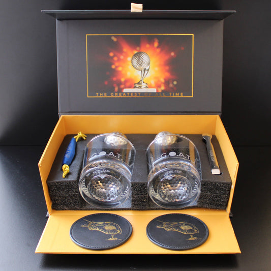 The G.O.A.T. Whiskey Golf Glasses Set with Premium Gift Box