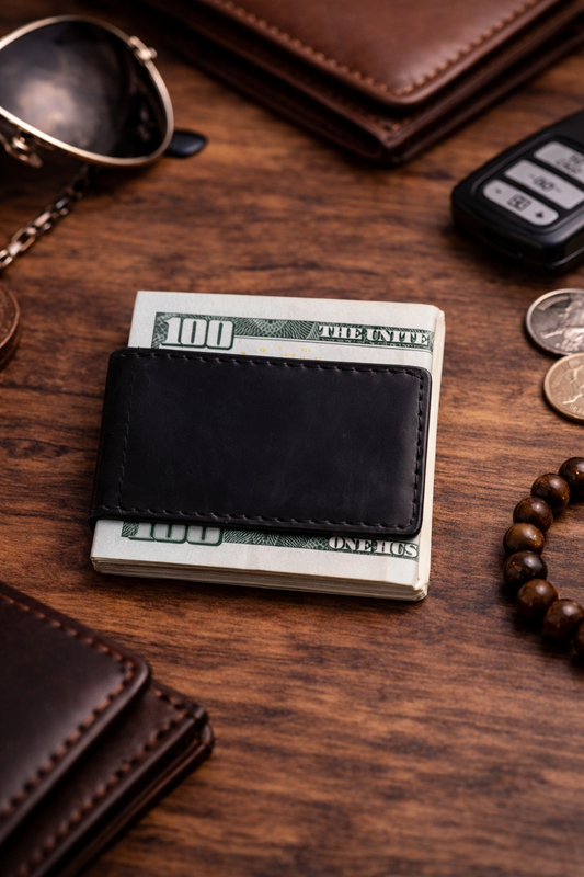 Genuine Full-Grain Leather Money Clip