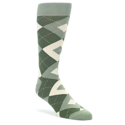 Olive Green Argyle Socks - Men's Dress Socks