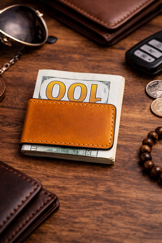 Genuine Full-Grain Leather Money Clip