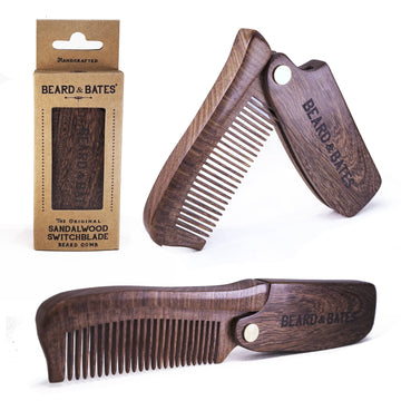 The Sandalwood Switchblade - The Original Wooden Beard Comb