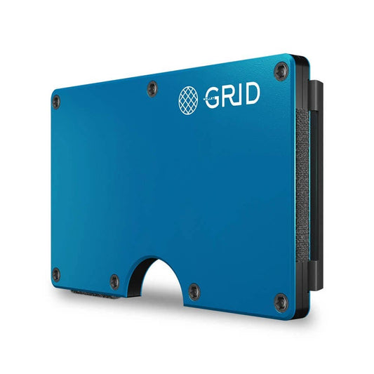 Grid Wallet Blue Aluminum