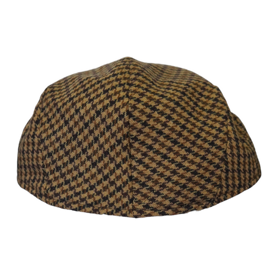 Wool Blend Houndstooth Cap Brown