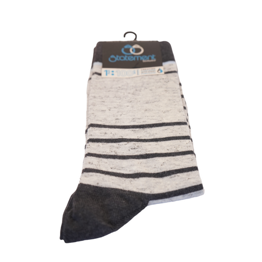 Light Gray Heathered Stripe Men's Dress Socks