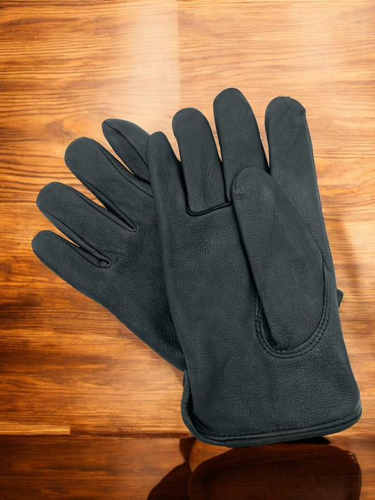 Men's Full Grain Deerskin Gloves Black