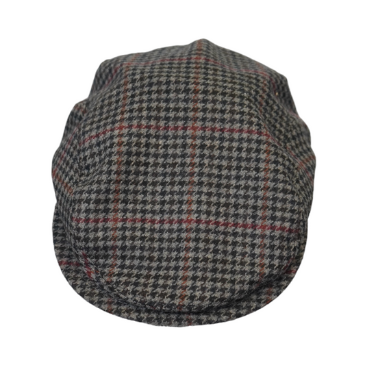 Wool Blend Houndstooth Cap Grey