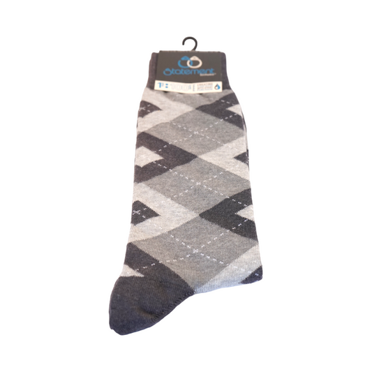 Gray Argyle Men's Dress Socks