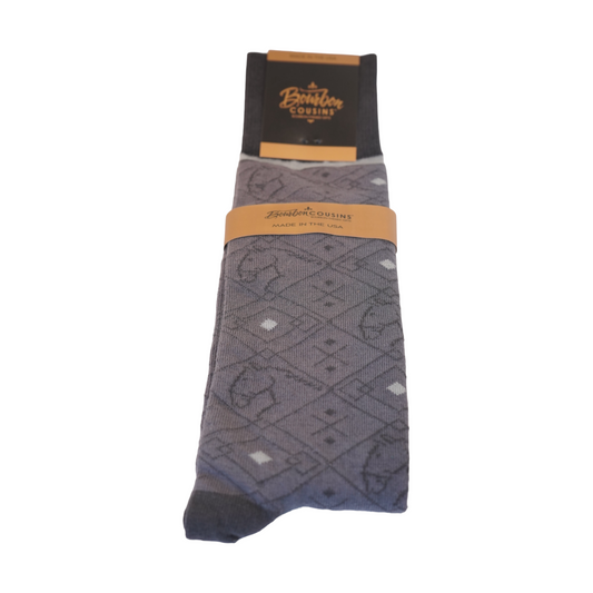 Premium Mid-Calf Socks with Horse & Diamond Motif - Made in USA, Unisex Fit