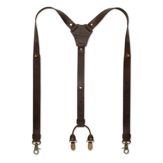 Crazy Horse Brown Slim Suspenders No. L2010