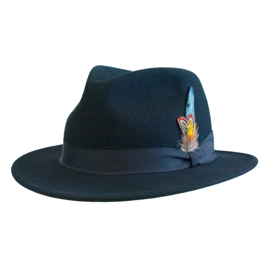 The Waldorf Cashmere Felt Fedora - Black