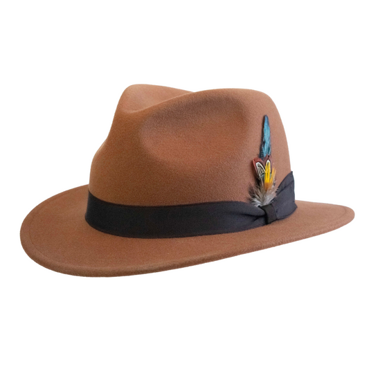 The Waldorf Cashmere Felt Fedora - Whiskey