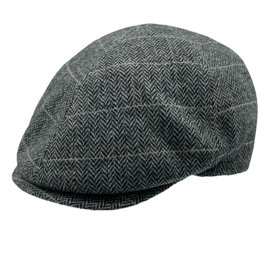 Wool Duckbill Cap Grey Herringbone