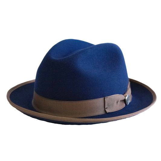 Torino Trilby, Navy in Rabbit Furr Felt