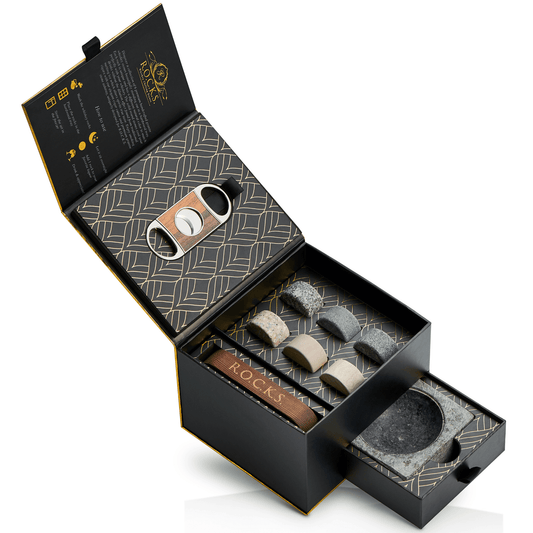 The Gentleman's Set - Cigar Aficionado by R.O.C.K.S. Whiskey Chilling Stones