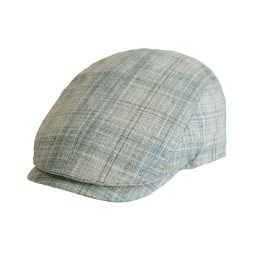 Wynn 100% Silk Cap in Blue / Oatmeal