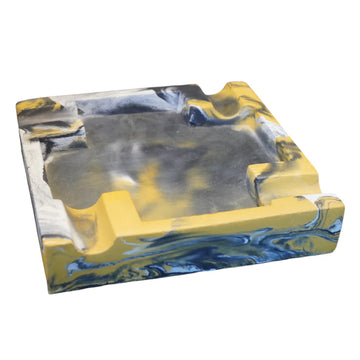 Large Yellow Concrete Ashtray