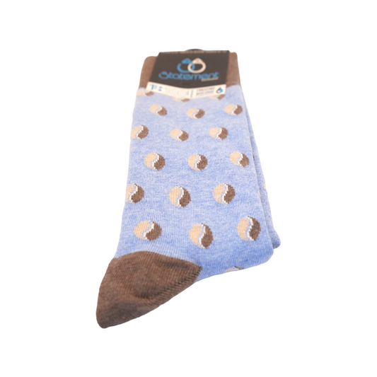 Light Blue Coffee Socks - Men's Novelty Dress Socks