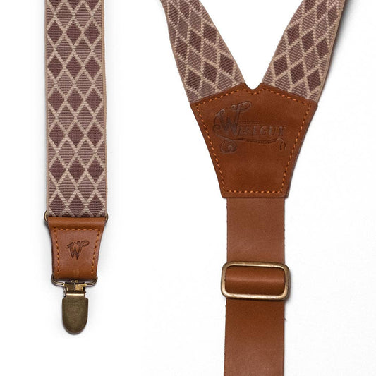 Charger Camel Brown Diamond Wide Suspenders No. F3014