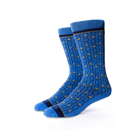 Glencairn Whiskey Glasses Socks - Sky Blue + Navy