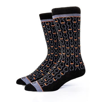 Whiskey Glasses Socks - Black + Copper