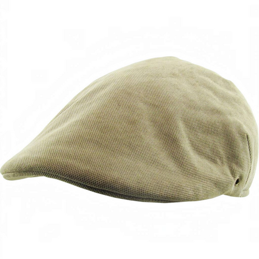 The Smokin' Gentleman Solid Ascot newsboy hat in a textured beige fabric with a side eyelet detail.
