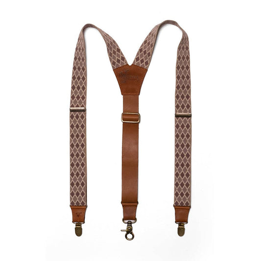 Charger Camel Brown Diamond Wide Suspenders No. F3014