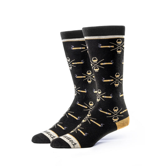 Cigar & Whiskey Socks - black + tan
