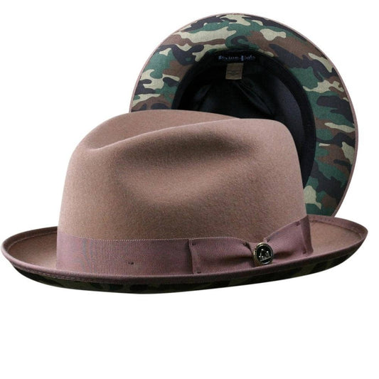Camo Bottom Classic Brim Wool Fedora