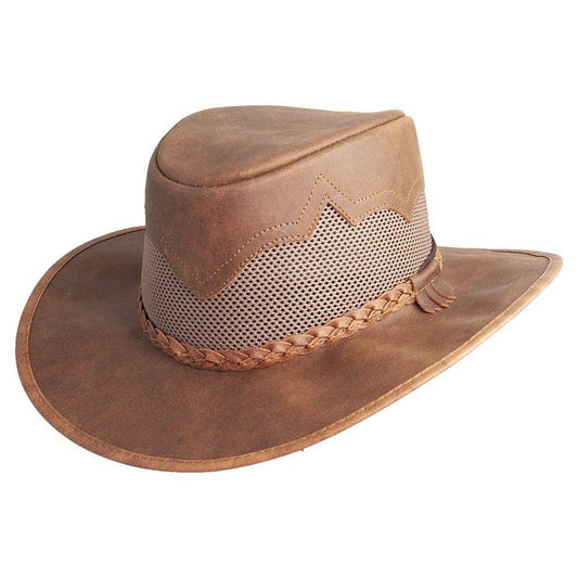 Outback Leather Mesh Sun Hat