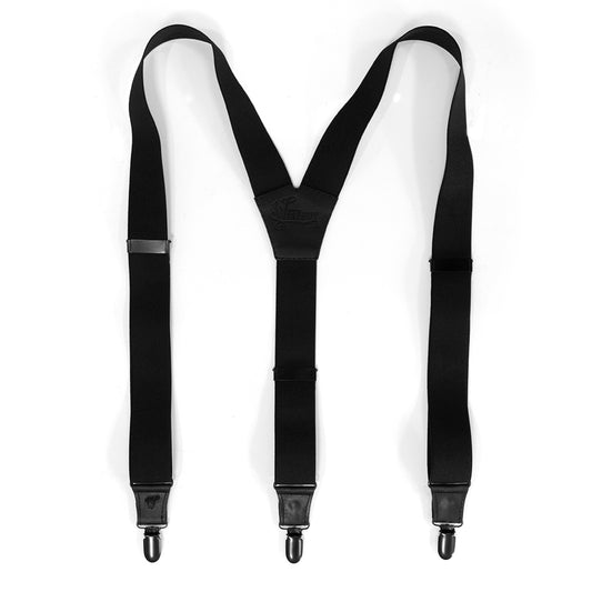 Essential Series All Black Wide Suspenders No. E5010